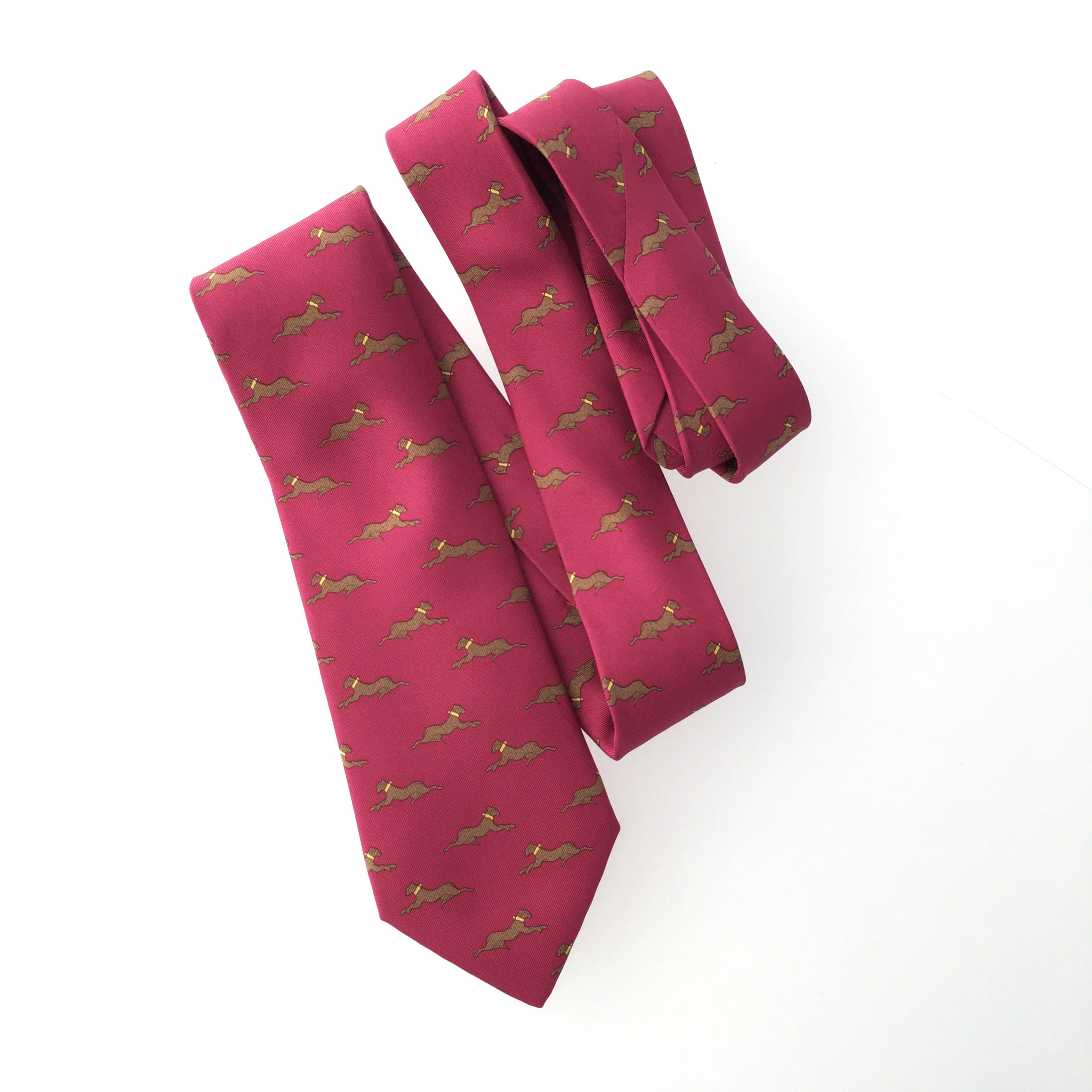 Hermes Tie In Pink Silk